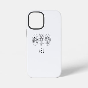 Funda Para iPhone 12 Mini Holandés +31 Iconos: Bicicleta Molino de Viento Tu