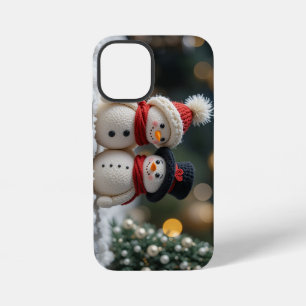 Funda Para iPhone 12 Mini hombre de nieve lindo juntos