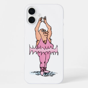 Funda Para iPhone 16 Plus Hombre Gordo con Tutú Rosa Ballet Dibujos Animados
