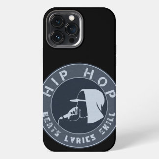Funda Para iPhone 13 Pro Max Hombre negro en Hoodie rapeando sobre el micrófono