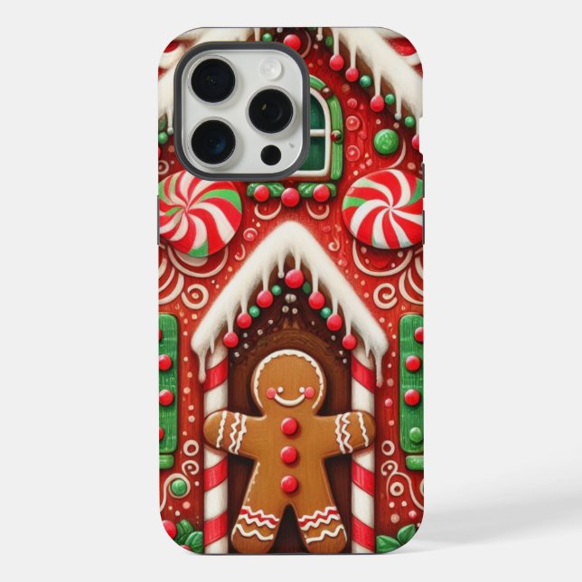 Funda Para iPhone Hombre y casa de pan de jengibre. (Reverso )