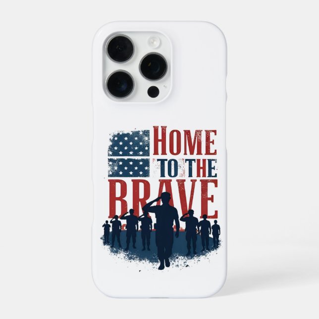 Funda Para iPhone Home of the Brave Salute Tee (Reverso)