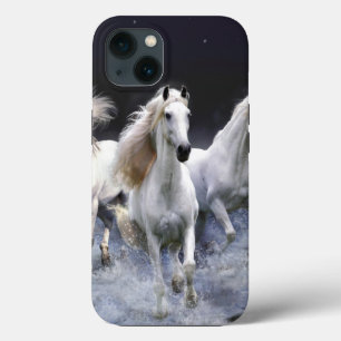 Horses running throw pillow