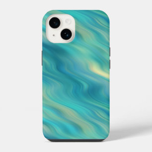 Funda Para iPhone 14 Hortensia Azul Textura Ondulada