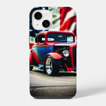 Hot Rod y bandera americana