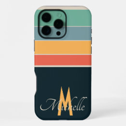 Funda Para iPhone 16 Pro Max Huella COlorful de 80 simple monogramada