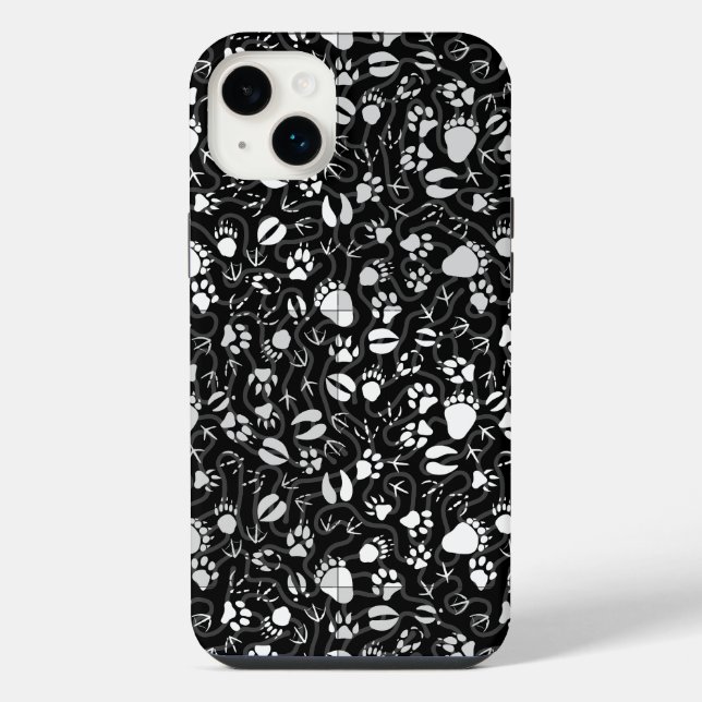 Funda Para iPhone Huellas 01.b. Fondo negro (Reverso)