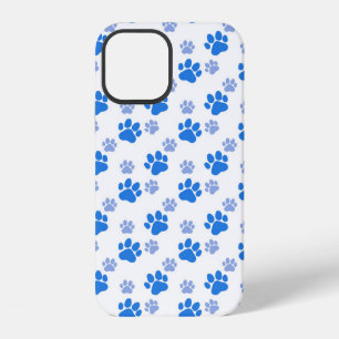 Funda Para iPhone 12 Huellas de patas de perro azules Amante de animale