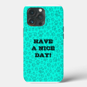 Funda Para iPhone 13 Pro Huellas de perro negras y blancas con lunares sobr