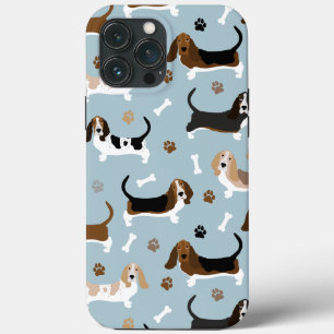 Funda Para iPhone 13 Pro Max Huesos y patas de perro Basset Hound