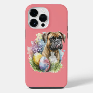 Funda Para iPhone 14 Pro Max Huevo de Pascua de Boxer Alegre, Feliz Pascua Boxe