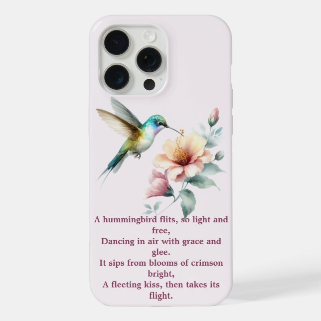 Funda Para iPhone Hummingbird Armonía con Hibiscus Elegante (Reverso )