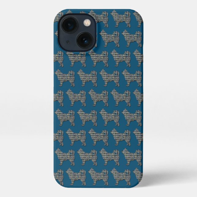 Funda Para iPhone Husky Siberian Cute Dog Silhouette Blue (Reverso )