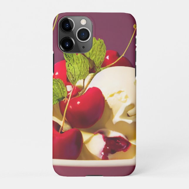 Funda Para iPhone Ice cream sundae with cherries and syrup (Reverso)