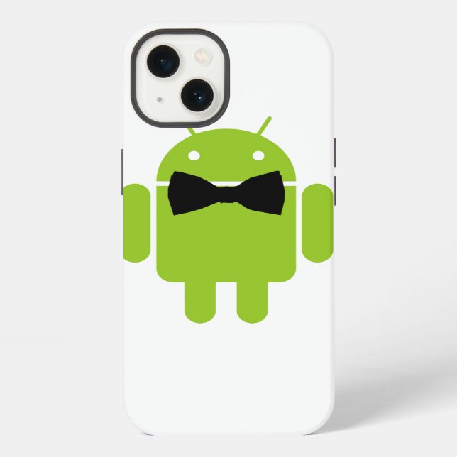 Funda Para iPhone Icono de robot Android de estilo formal (Reverso )