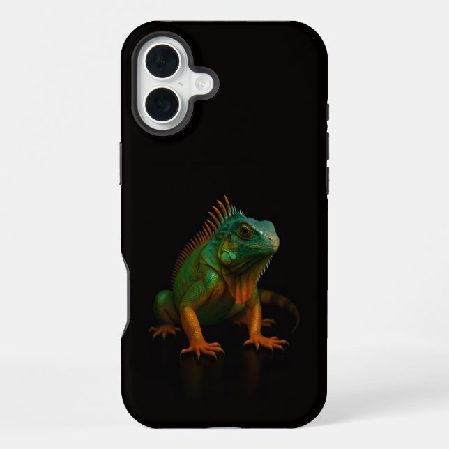Funda Para iPhone Iguana Verde Black 4 Luxe iPhone 16 Plus (Reverso )