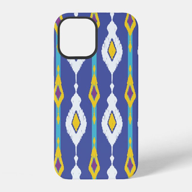 Funda Para iPhone Ikat, patrón étnico sin costuras. (Reverso )