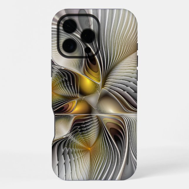 Funda Para iPhone Ilusión óptica abstracta fractal 3D con profundida (Reverso )