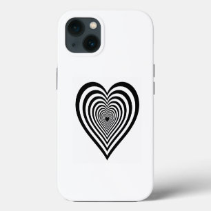 Funda para iPhone Ilusión Óptica Corazón Negro