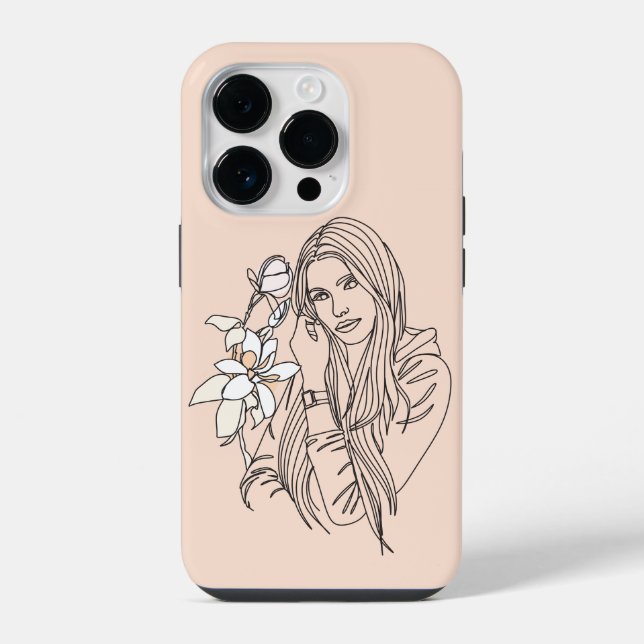 Funda Para iPhone Ilustración abstracta de mujer boho, boho chic (Reverso )