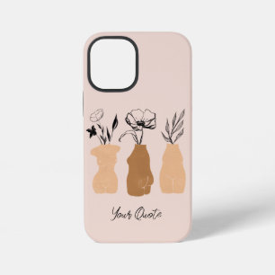 Funda Para iPhone 12 Mini Ilustración abstracta de mujeres boho, tonos terro