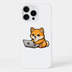 Funda Para iPhone 16 Pro Max Ilustración acogedora de Shiba Inu lindo con portá