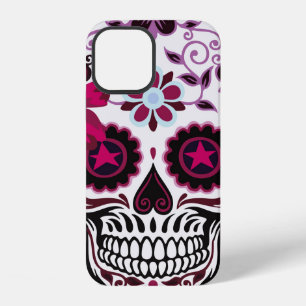 Funda Para iPhone 12 ilustración artística de adornos de cráneoflor, cr