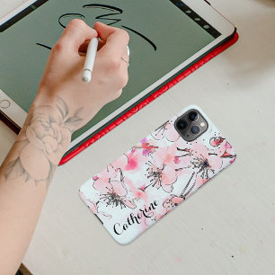 Funda Para iPhone 11Pro Max Ilustracion artístico de flores de cerezo acuarela