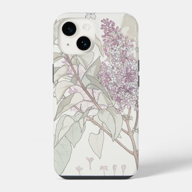 Funda Para iPhone Ilustración botánica de lila --  (Reverso )