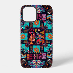 Funda Para iPhone 12 Ilustración colorida con animales decorativos y