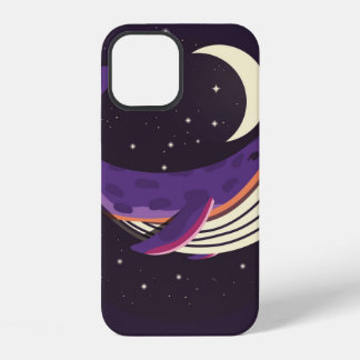 Funda Para iPhone 12 Ilustración colorida retrato de ballena linda en e