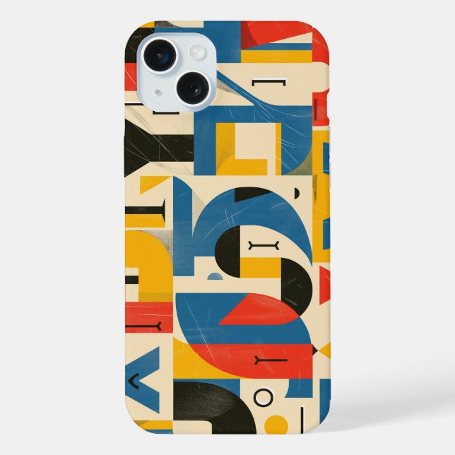 Funda Para iPhone Ilustracion con elementos de letras alfabéticas (Reverso )