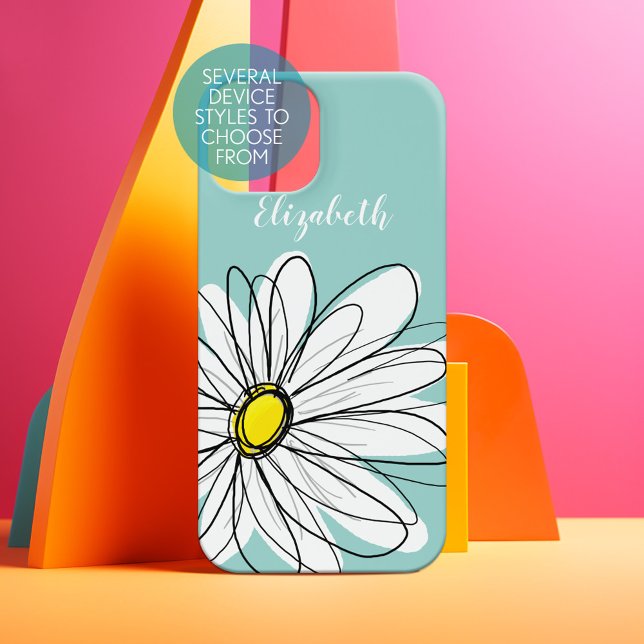 Funda Para iPhone Ilustracion Daisy Floral de moda - amarillo verde  (Personalized Phone Case)