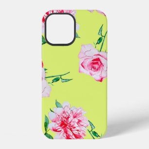 Funda Para iPhone 12 Ilustración de acuarela de rosas y peonías patrón