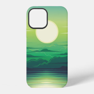 Funda Para iPhone 12 Ilustración de amanecer en la ropa del mar,arte,he