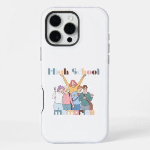 Funda Para iPhone 16 Pro Max Ilustración de amigos con recuerdos de la escuela 