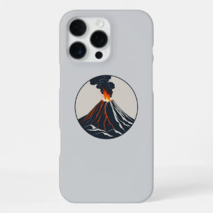 Funda Para iPhone 16 Pro Max Ilustración de arte moderno de volcán en erupción