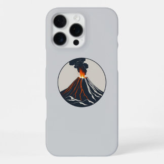 Funda Para iPhone 16 Pro Max Ilustracion de arte moderno del volcán en erupción