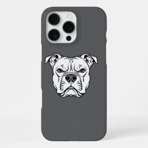 Funda Para iPhone 16 Pro Max Ilustración de cara de bulldog negrita 