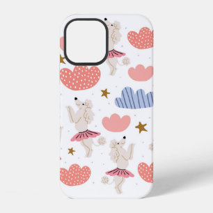 Funda Para iPhone 12 Ilustración de círculo con perros caniche lindos e