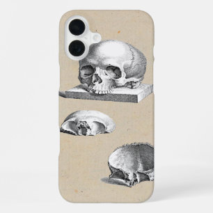 Funda Para iPhone 16 Plus Ilustración de cráneo humano medieval