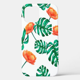 Funda Para iPhone 12 ilustración de fondo de acuarela sin costuras tróp