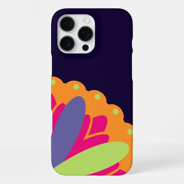 Funda Para iPhone ilustracion de formas florales naranjas (Reverso )