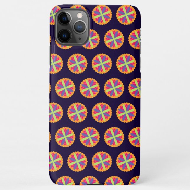 Funda Para iPhone ilustracion de formas florales naranjas (Reverso)