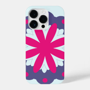 Funda Para iPhone 14 Pro Ilustracion de formas florales púrpura y rosa