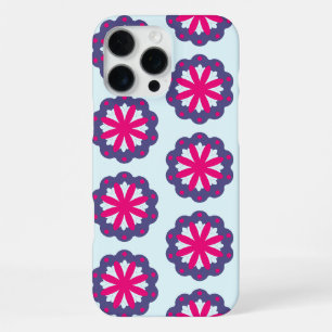 Funda Para iPhone 16 Pro Max Ilustracion de formas florales púrpura y rosa