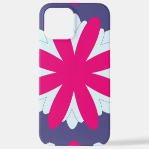 Funda Para iPhone 12 Pro Max Ilustracion de formas florales púrpura y rosa