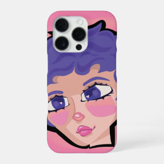 Funda Para iPhone 16 Pro  ilustración de hermosa chica con cabello corto