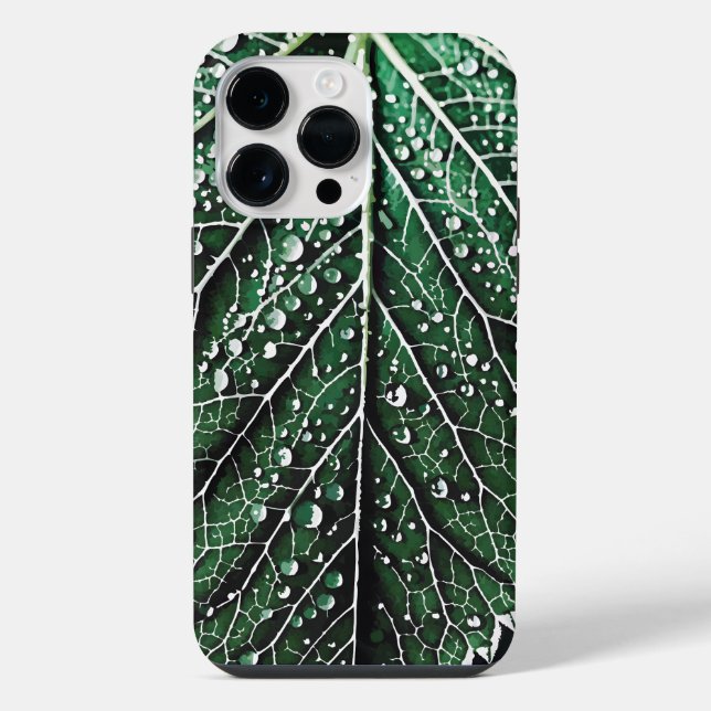 Funda Para iPhone Ilustración de hoja macro (Reverso )