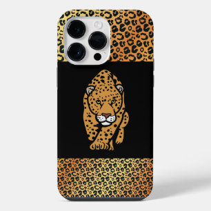 Funda Para iPhone 14 Pro Max Ilustración de leopardo audaz exótico y patrón de